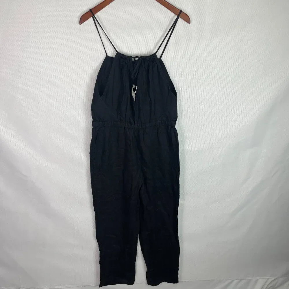 Everlane The Linen Shoestring Lightweight Jumpsuit Black XS